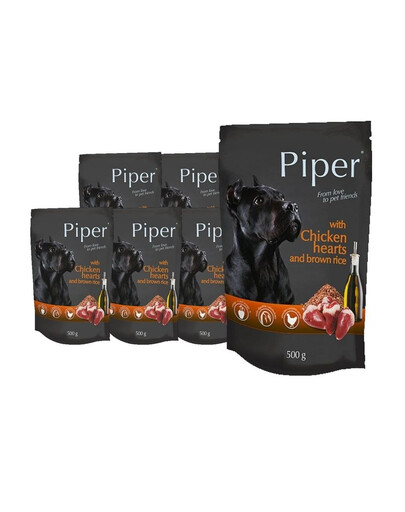 DOLINA NOTECI PIPER kapsička s kuřecím srdcem a hnědou rýží 10x500 g