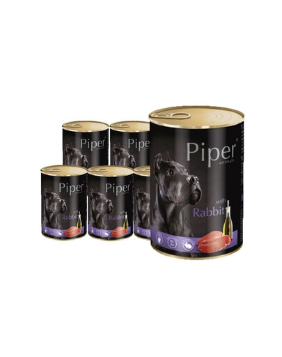 DOLINA NOTECI PIPER mokré krmivo pro dospělé psy s králíkem 24x400 g