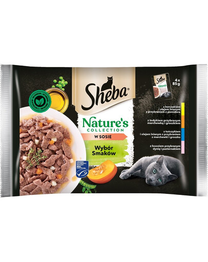 SHEBA Nature’s Collection Kompletní mokré krmivo pro dospělé kočky v omáčce Choice of Flavors