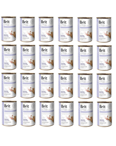 BRIT Veterinary Diet Gastrointestinal Salmon with Pea 24x400 g veterinární konzervy pro psy se zažívacími problémy