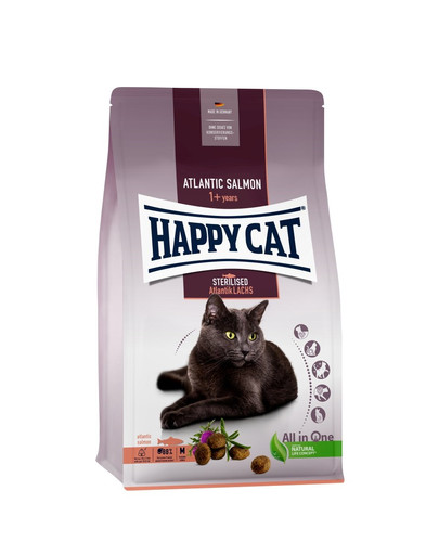 HAPPY CAT granule Sterilized Atlantik-Lachs 10 kg pro kastrované kočky