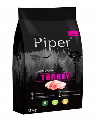 PIPER Junior suché krmivo pro psy s krůtou 12 kg