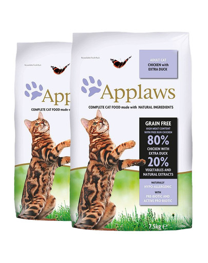 APPLAWS Cat Adult Chicken & Duck  2 x 7.5 kg