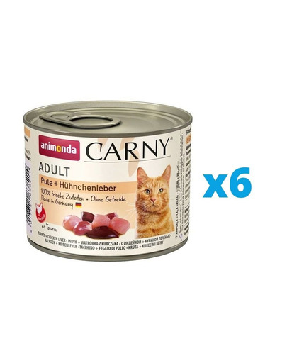 ANIMONDA Carny Adult Krůta a kuřecí játra 6 x 200 g