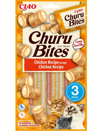 INABA Churu Bites Chicken wraps 3x10g kuřecí pro kočky