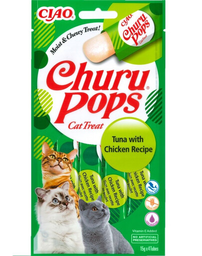 INABA Churu Pops Tuna & Chicken 4x15g s tuňákem a kuřecím masem pro kočky