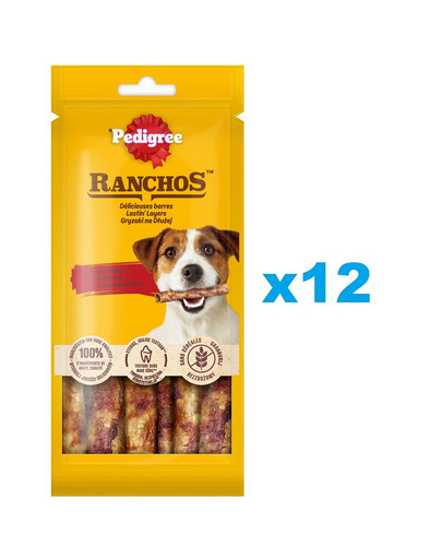 PEDIGREE Ranchos Chews for Longer 12x40g pamlsky pro psy s hovězí příchutí