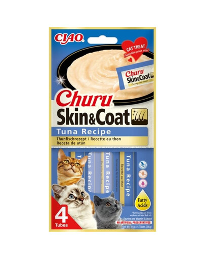 INABA Churu Skin&Coat 4x14g s tuňákem pro kočky