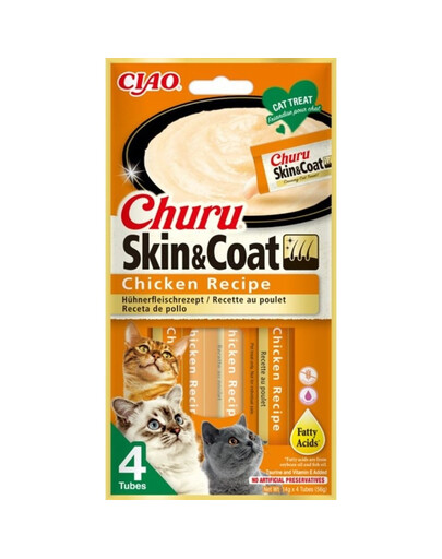 INABA Churu Skin&Coat 4x14g s kuřecím masem pro kočky