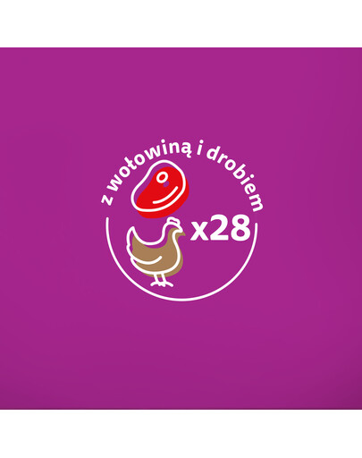 WHISKAS Adult 85 g mokré krmivo pro dospělé kočky v želé s hovězím a drůbežím masem