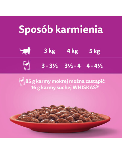 WHISKAS Adult 85g mokré krmivo pro dospělé kočky v hovězí omáčce