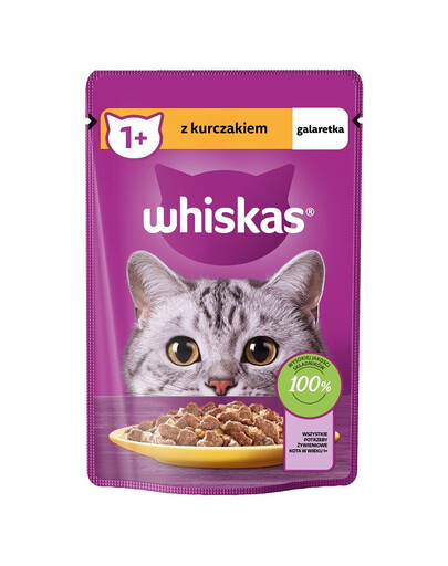 WHISKAS Adult 85g mokré krmivo pro dospělé kočky v želé s kuřecím masem