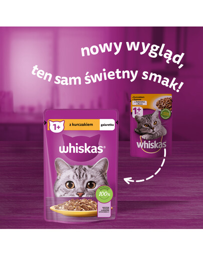 WHISKAS Adult 85g mokré krmivo pro dospělé kočky v želé s kuřecím masem