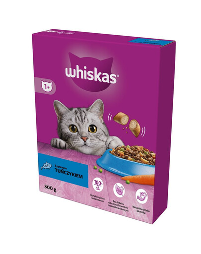 WHISKAS Adult 300g suché krmivo pro dospělé kočky s lahodným tuňákem