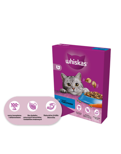 WHISKAS Adult 300g suché krmivo pro dospělé kočky s lahodným tuňákem