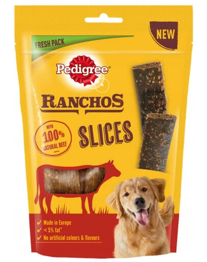PEDIGREE Ranchos Slices 60g – psí pamlsky s hovězím masem