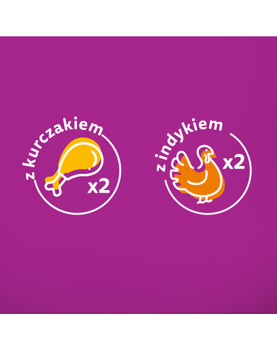 WHISKAS Adult 85 g Mokré krmivo pro dospělé kočky v omáčce s: kuřecím masem, krůtou