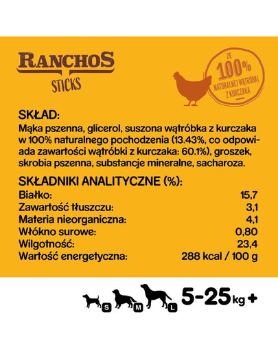 PEDIGREE Ranchos Sticks 60 g psí pamlsky s kuřecími játry
