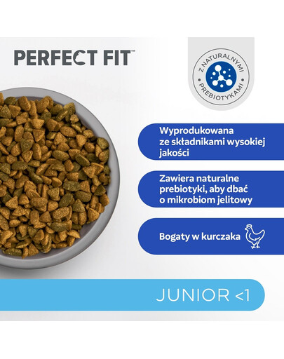 PERFECT FIT Junior <1 Kompletní krmivo pro koťata bohaté na kuřecí maso 7 kg
