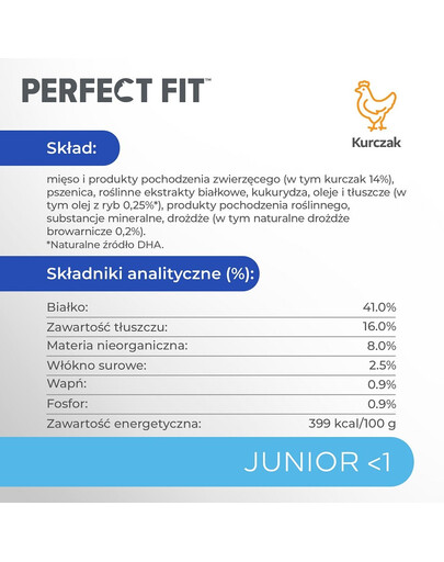 PERFECT FIT Junior <1 Kompletní krmivo pro koťata bohaté na kuřecí maso 7 kg