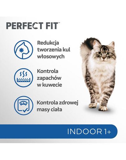 PERFECT FIT Indoor 1+ Bohaté na kuře, 7 kg kompletní suché krmivo pro dospělé kočky