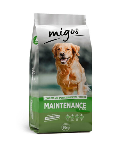 MIGOS Maintenance Plus 20 kg pro méně aktivní psy s vitamíny