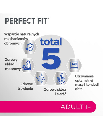 PERFECT FIT Adult 1+ Kompletní suché krmivo s vysokým obsahem hovězího masa pro dospělé kočky o hmotnosti 7 kg
