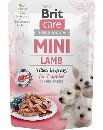 BRIT CARE Mini Puppy Bag Lamb 24x85g s jehněčím, vhodný pro štěňata malých plemen