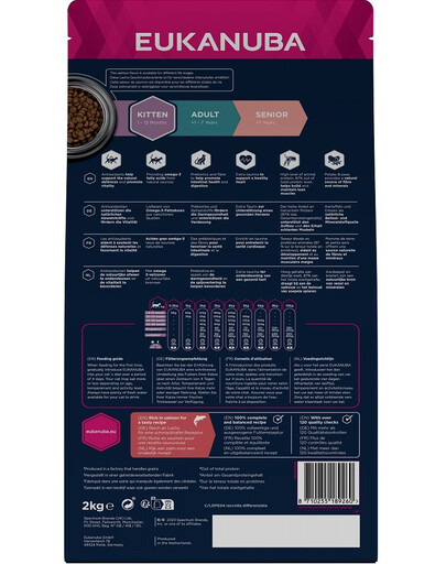 EUKANUBA Grain Free Kitten Losos 2 kg pro rostoucí koťata