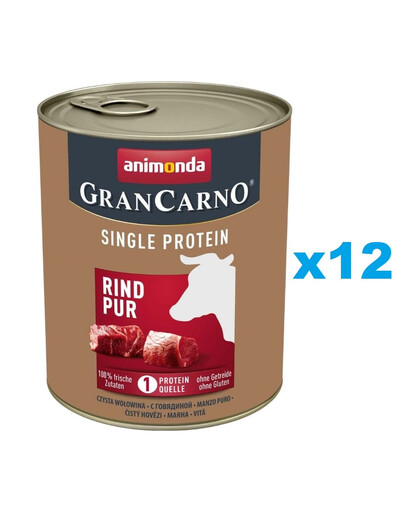ANIMONDA Gran Carno Single Protein Adult Beef 12x800 g hovězí maso pro dospělé psy
