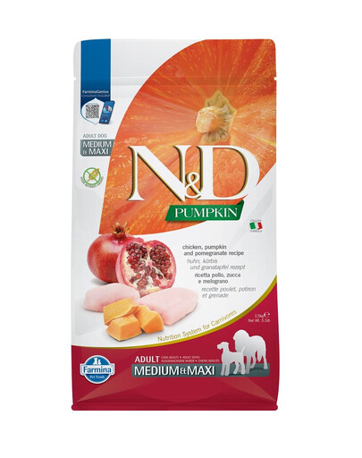 N&D Grain Free Pumpkin Adult M/L Chicken & Pomegranate 2,5 kg