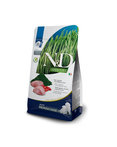 FARMINA N&D Spirulina Puppy Medium&Maxi Lamb & Wolfberry 2 kg