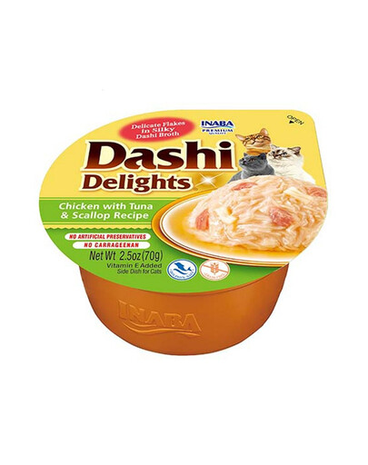 INABA Cat Dashi Delights Kuře, tuňák a mušle 70 g