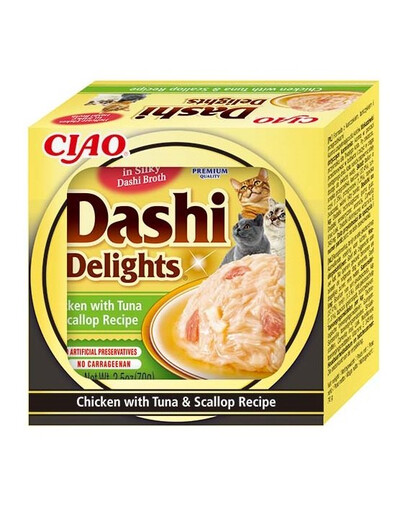 INABA Cat Dashi Delights Kuře, tuňák a mušle 70 g