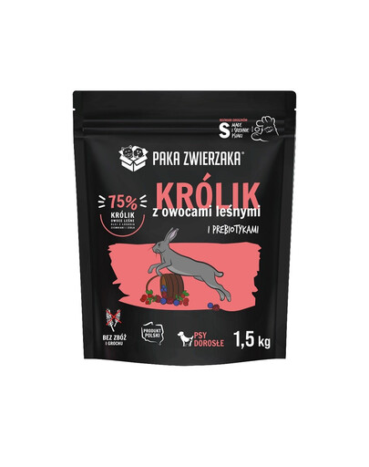 PAKA ZWIERZAKA Seventh Heaven Suché krmivo Králík s lesním ovocem S 1,5 kg