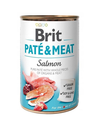 BRIT Pate&Meat salmon 400 g paštika z lososa pro psy