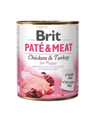 BRIT Pate&Meat puppy 800 g paštika pro štěňata