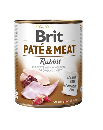 BRIT Pate&Meat rabbit 800 g králičí paštika pro psy