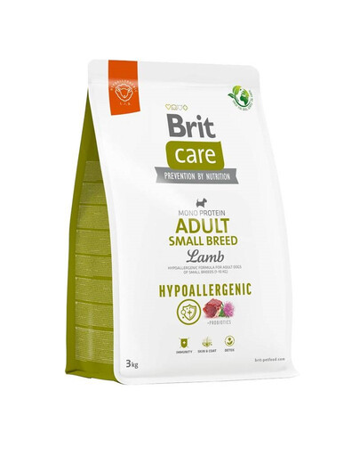 BRIT CARE Hypoallergenic Adult Small Breed Lamb 3 kg pro dospělé psy malých plemen s jehněčím masem