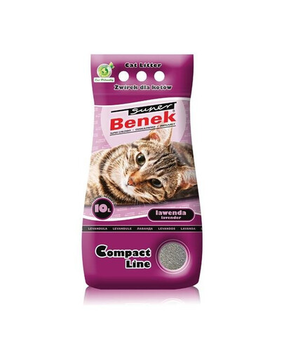 Certech Super Benek Compact Line Lavender jemné stelivo s vůní levandule pro kočky objem 10 l