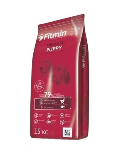 Fitmin Medium Puppy granule pro štěňata střední velikosti 15 kg