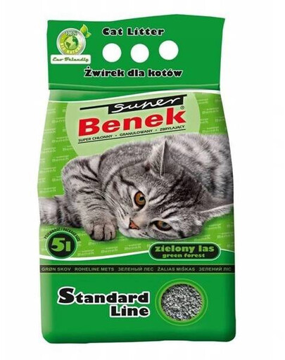 Super Benek Standard Line bentonitové stelivo pro kočky s vůní zeleného lesa 5 l