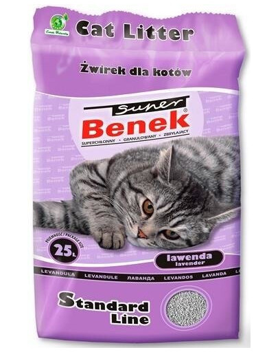 Certech Super Benek Standard Line Lavender hrubé stelivo pro kočky s vůní levandule 25 l