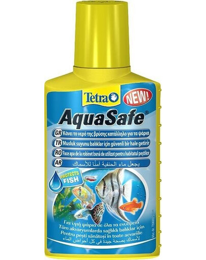 Tetra AquaSafe 500 ml přípravek, který  chrání ryby a rostliny před škodlivými látkami obsaženými ve vodovodní vodě