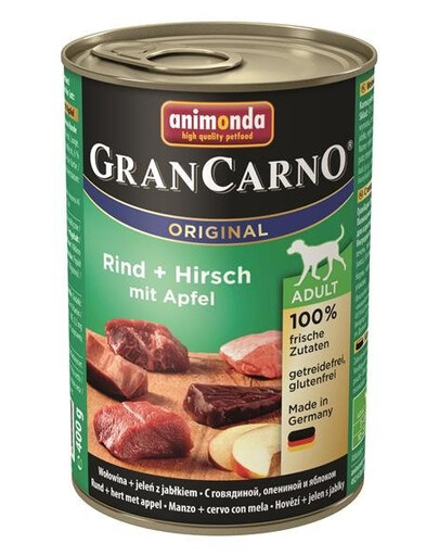 Animonda Grancarno Adult Rind + Hirsch Mit Apfel 400 g konzerva pro dospělé psy hovězí, jelení, jablko