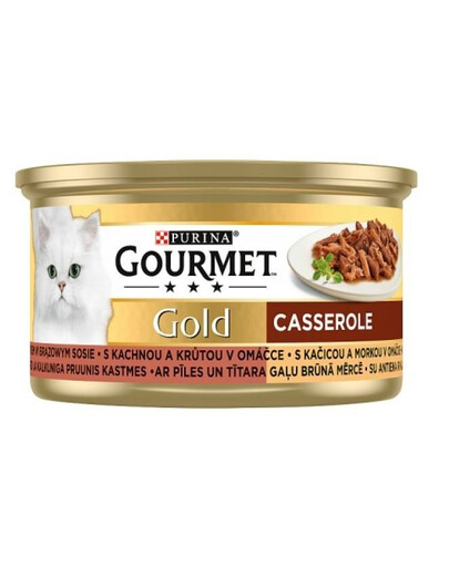 Purina Gourmet Gold Casserole mit Tandem in a Brown Sauce 85 g kachní kousky v hnědé omáčce