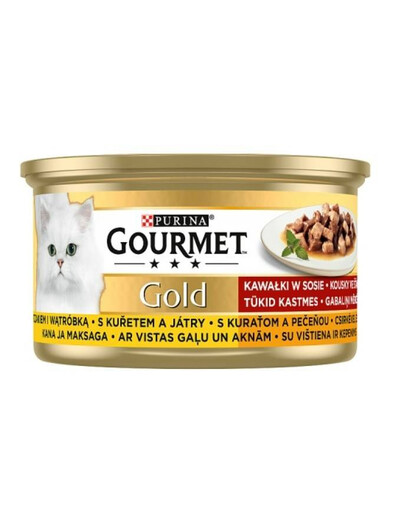 Purina Gourmet Gold konzerva s kuřecím masem a játry 85 g 