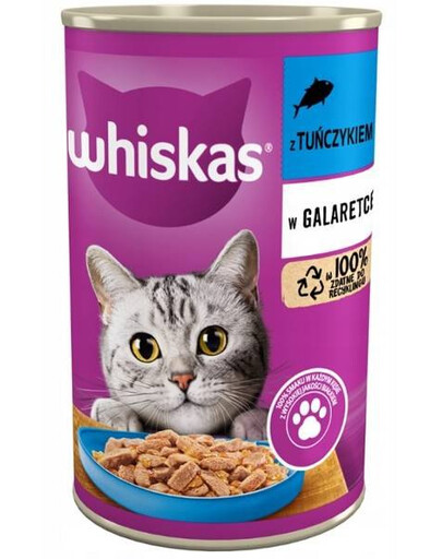 Whiskas Adult 400 g konzerva pro dospělé kočky s tuňákem v želé