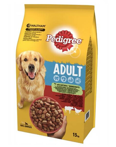 PEDIGREE Adult (střední plemena) granule pro psy s hovězím a drůbežím masem 15 kg