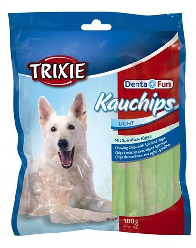 Trixie Kauchips Light Mit Spirulina žvýkací proužky pro psy s řasami 100 g